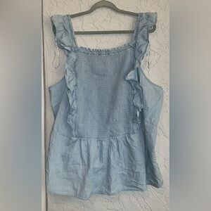 Old Navy Light Blue Ruffle Sleeveless Top (NWOT)